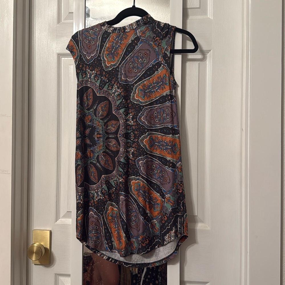 Novella Royale Asymmetrical Brown and Gold Tank Top